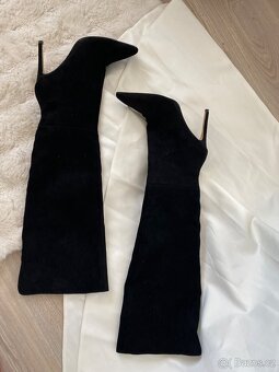 Semišove jehlove kozacky cerne vysoke 12 cm 39 - 2