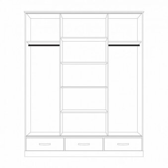 Dřevěná skříň 3dveřová ONIX posuvné dveře - 2