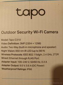 Bezpečnosti IP kamera WiFi TP-link C310 - 2