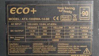 1000W Eurocase Eco+90 (účinnost 92%) 2x cpu 8pin - 2