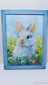 Olejomalba "Králík na pole" - 2