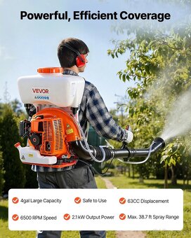 VEVOR zádový motorový mlhový postřikovač 16 l - 2