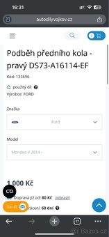 Podběh předního kola - pravý Ford mondeo mk5 DS73-A16114-EF - 2