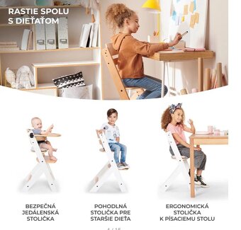 Dětská roustoucí židle bílá od 6 měsíců - 2