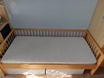 Dětská postel 2 ks Ikea Gulliver 160/70 vč. roštu a zábrany - 2