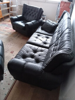 kožená černá sedačka - 2