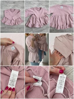 Dívčí starorůžová volánová oversized mikina Little People - 2