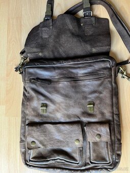 Taška přes rameno z pravé kůže 40x30x5 cm - 2