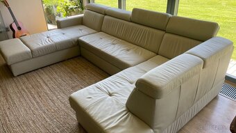 kožená sedací souprava rozkládací a polohovací - 2