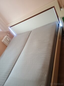 Kompletní bilá Postel 200x180 cm, vysoký lesk - 2