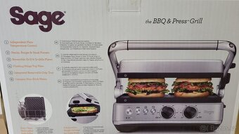 Gril, elektrický, kontaktní. Sage SGR700BSS, BBQ - 2