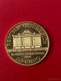 Zlato / zlatá mince wiener philharmoniker 1/2 oz - 2
