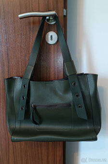 Dámská shopper khaki zelená kabelka - 2