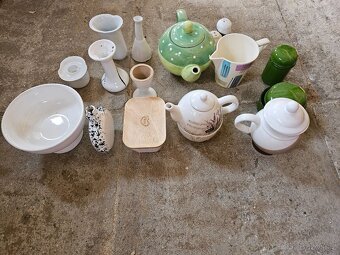 Konvolut sklenice, misky ,lahve - sklo, porcelán, keramika - 2