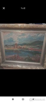 Velký starý obraz olej - 2