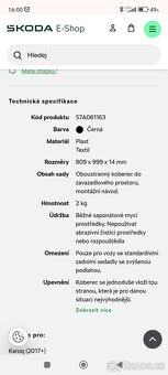 Karoq oboustranný koberec - 2