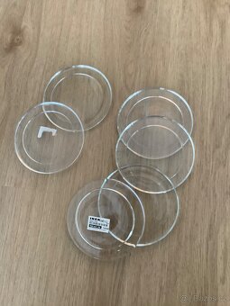 IKEA sklenene podlozky pod svicky - 6 ks - 2