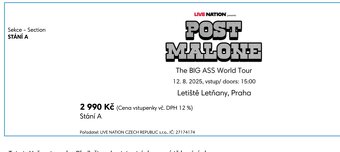 Post Malone - Stání A (VIP)Praha Letňany 12.8.2025 - 2