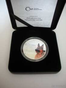 Stříbrná mince Psí plemena - Německý ovčák proof - 2