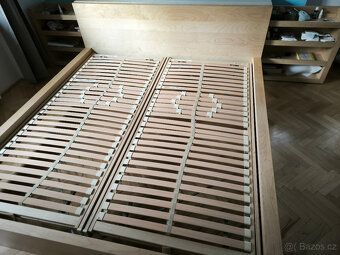 IKEA MALM 180x200 + výsuvný díl za čelo + polohovací rošty - 2