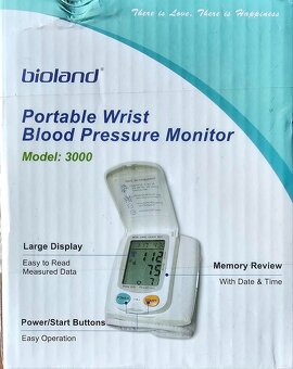 Měřič tlaku a tepu na zápěstí Bioland model 3000 - 2
