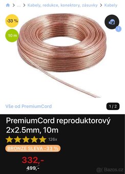 Reproduktorový kabel. PremiumCord - 2