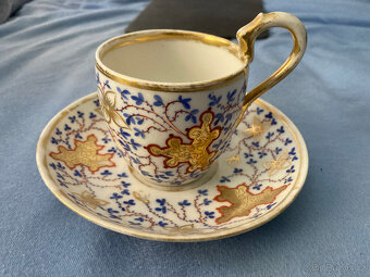 Starožitný porcelánový hrnek s podšálkem Horní Slavkov - 2