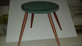 Čalouněný stolek, průměr 55 cm, výška 57 cm - 2