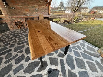 Stůl z dubového masivu 200x100 cm s prirodnimi okraji - 2