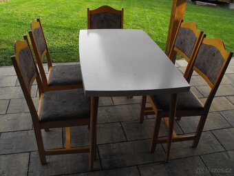 Jídelní stůl + 5x kvalitní čalouněná židle - 2