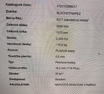 Trapézový plech - 1 kus - 2