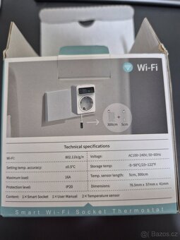 Wifi Tuya termostaticka zasuvka s cidlem a displejem - 2
