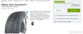 Zimní pneu 215/70 R16 + alu Dezent TY 7x16 5x114,3 – 1 zima - 2