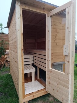 Finská sauna na dřevo,SLEVA  , 2,1 x ,1,44 m pro 3-4 os. - 2