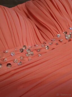 Plesové šaty meruňkové S/M - 2