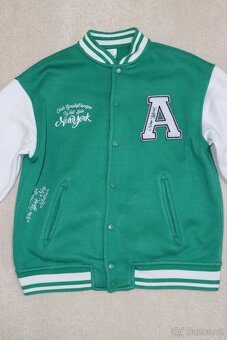 Zeleno-bílá College mikina ZARA vel. 152 - 2