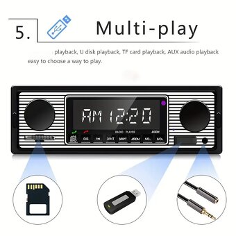 Autoradio retro design Bluetooth /USB/SD/AUX - 2