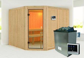 Finská sauna YSTAD 231x231cm+9kW s ext.ovl. Už - 2