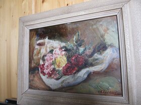 Obraz ,malířka V.Ř.Zoubková.Olej na desce. - 2