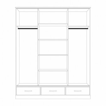 Dřevěná skříň 3dveřová ONIX posuvné dveře - 2