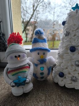 Vánoční dekorace-Ponožka, Sněhuláčci, stromeček - 2