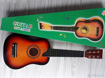 Nová dětská akustická kytara-žlutohnědá-63cm - 2