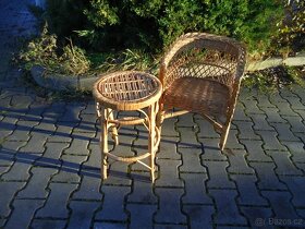 ratanový stolek a židlička - 2