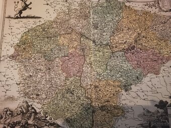 Reprodukce Vogt, Jan Jiří Mořic Mapa Čech 1712 - 2