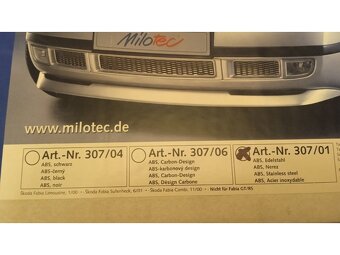 Milotec 30701 sání předního nárazníku nerez Škoda Fabia - 2