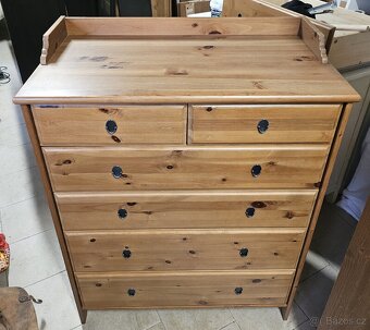 Komoda Ikea Leksvik mořidlo antik 6 šuplíků - 2