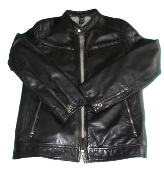 Černá kožená bunda - 3XL - 2