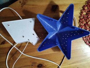 Modrá lampička - hvězda - průměr cca 25 cm - 2