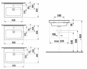 Umyvadlo Jika Cubito 60 x 45 cm - 2