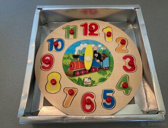 Dřevěná vkládačka - hodiny s Krtečkem - 2